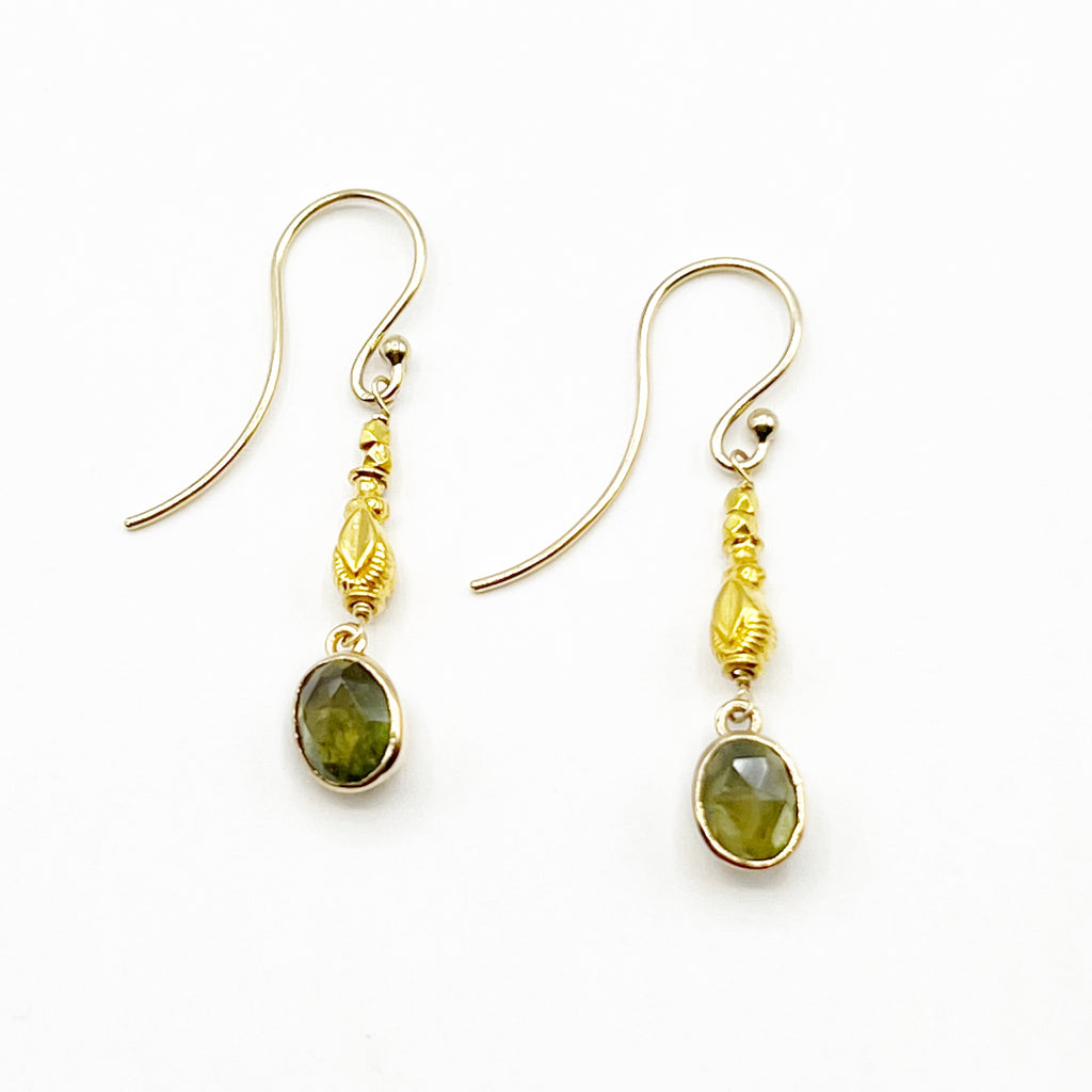 Summer Gold and Green Dangles