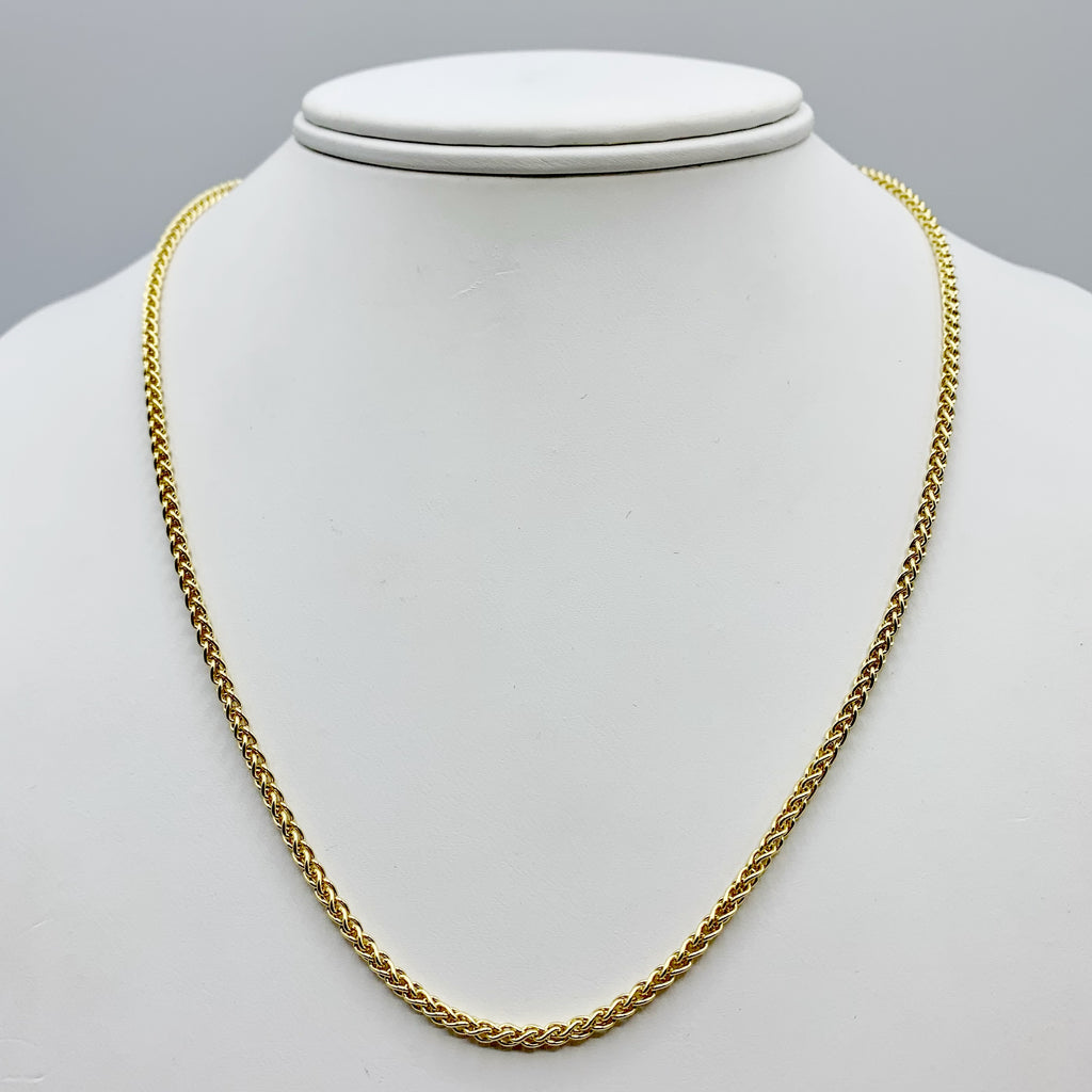 18 Karat Yellow Gold Wheat Chain