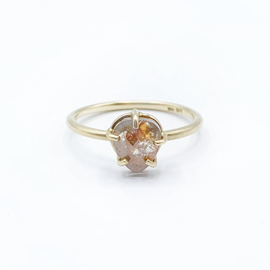 Delicate Pastel Diamond Captured in Gold