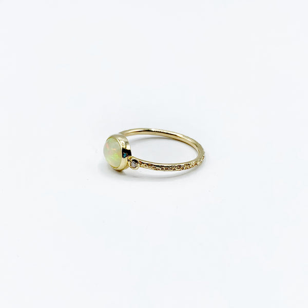 African Opal Shimmering with Diamonds
