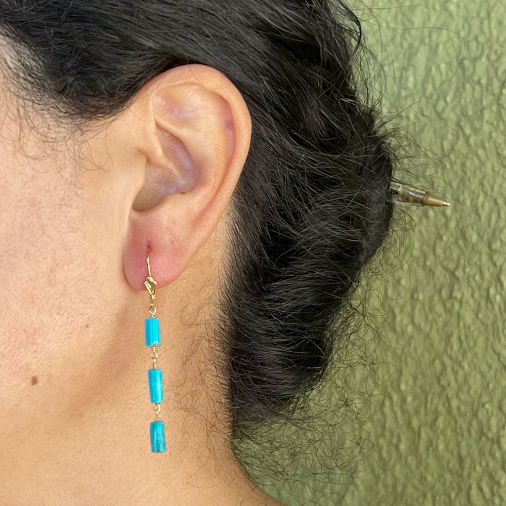 Turquoise Tubes Earrings