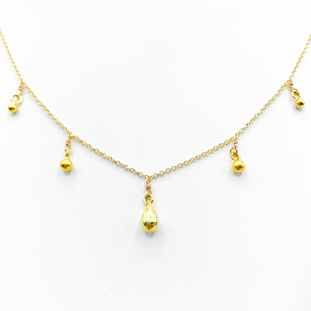 Bright Gold Dewdrops on a Golden Chain