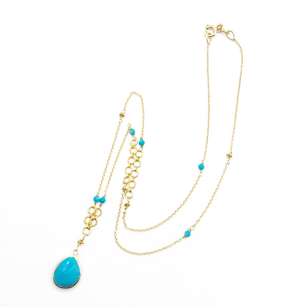 Turquoise Delicate  Gold Necklace