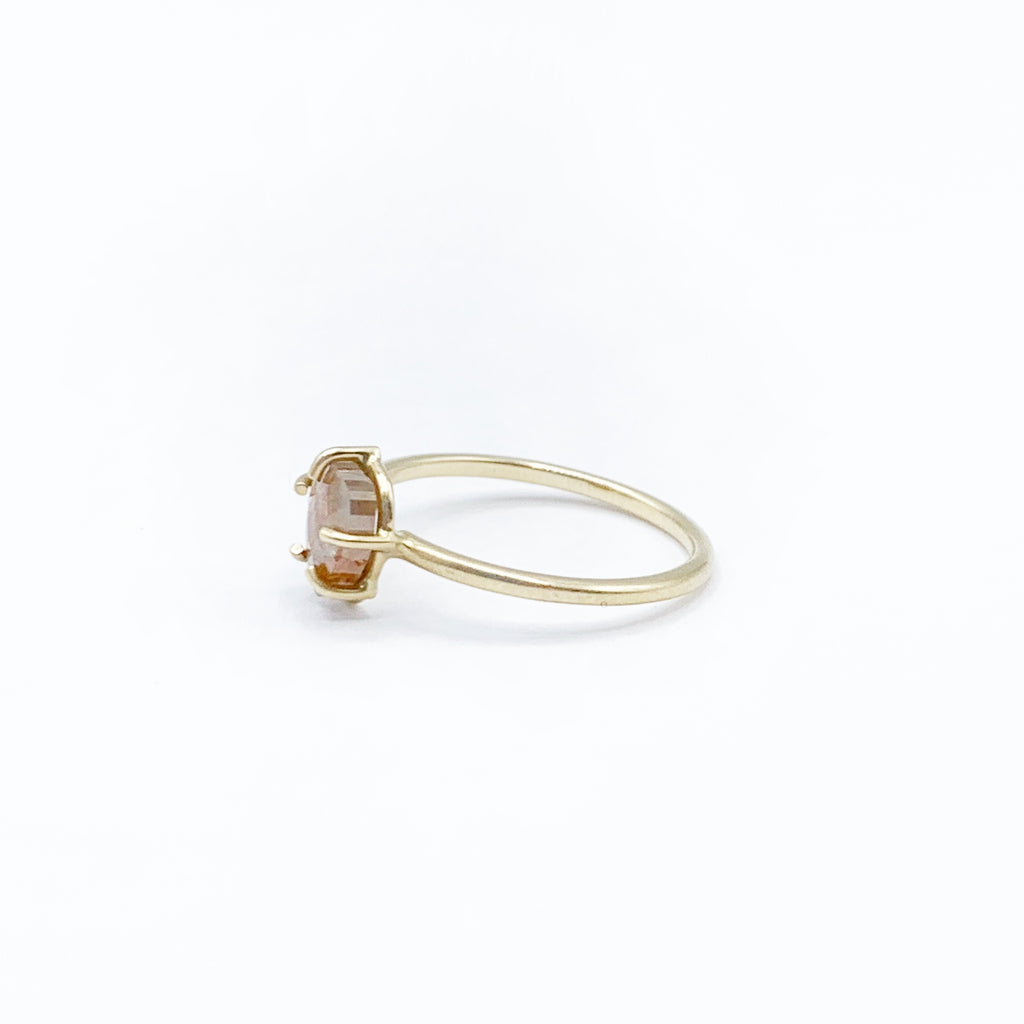 Delicate Pastel Diamond Captured in Gold