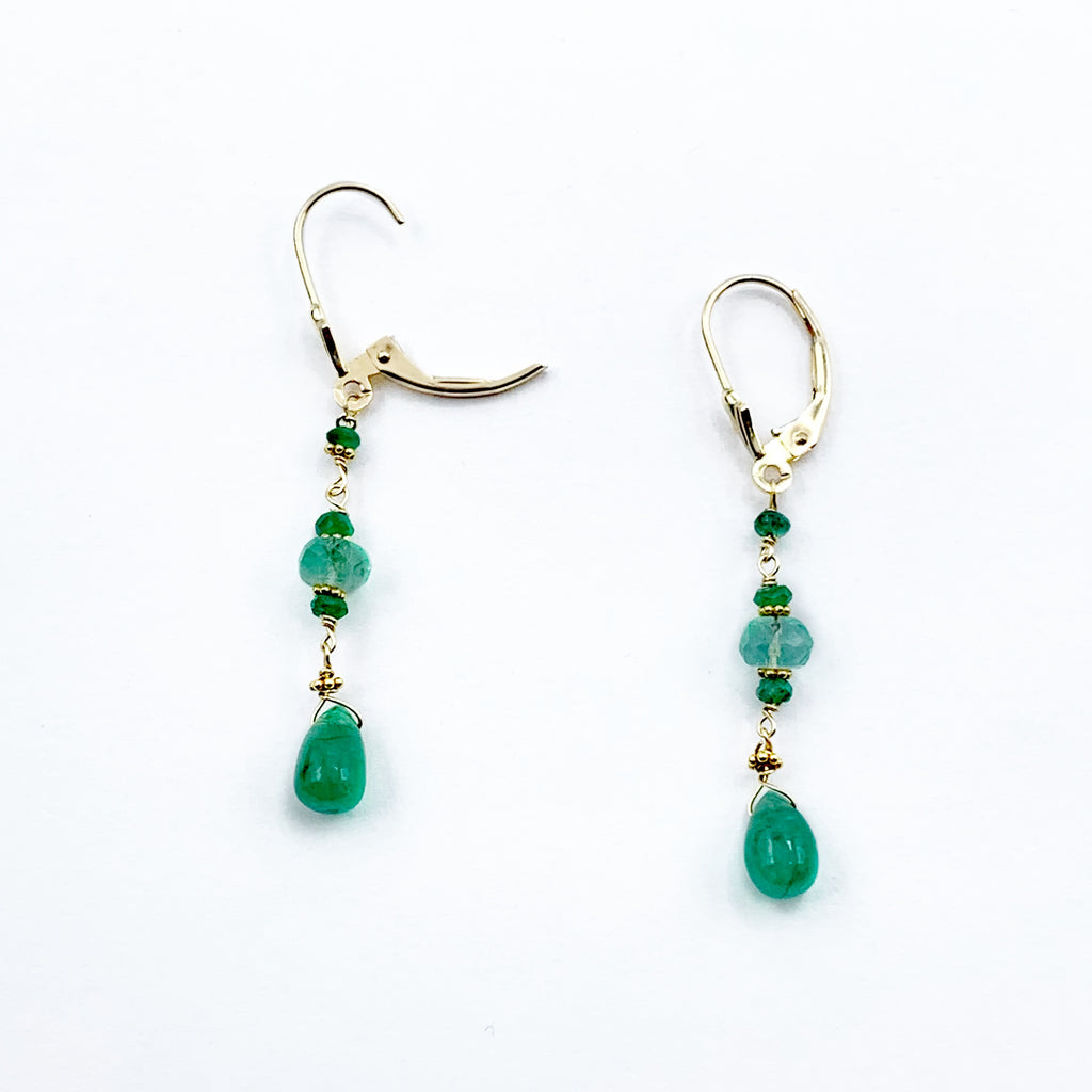 Summery Green Emeralds on Gold