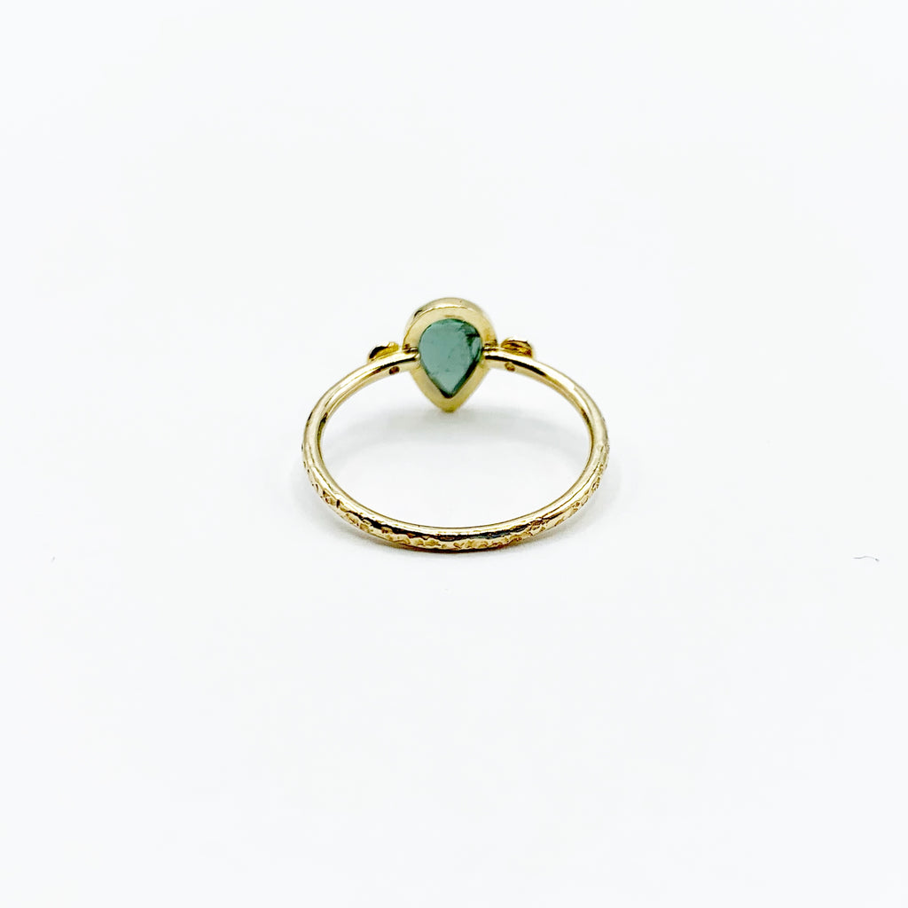 Pear Shaped Tourmaline Paired with Teensy Diamonds