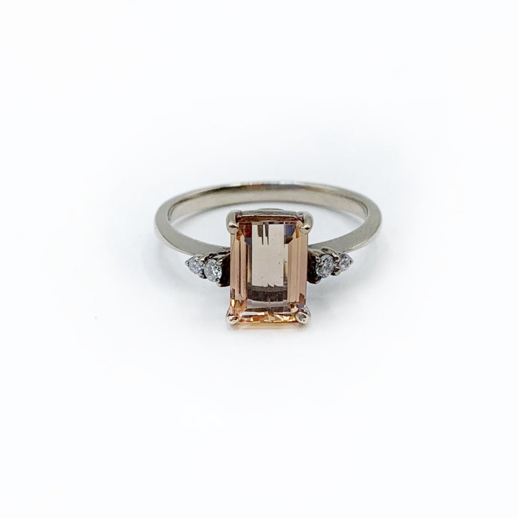 Lovely Pink Topaz with Diamonds