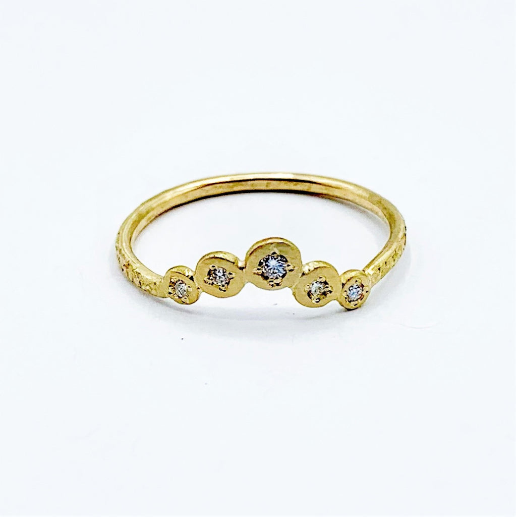 Golden Diamond Diadem Ring