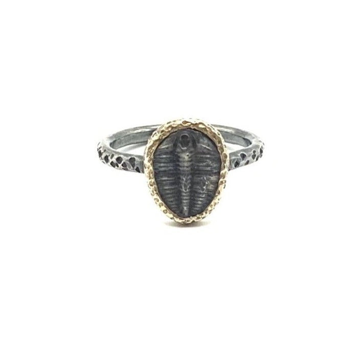 Trilobite Ring Silver Oxydized Ring