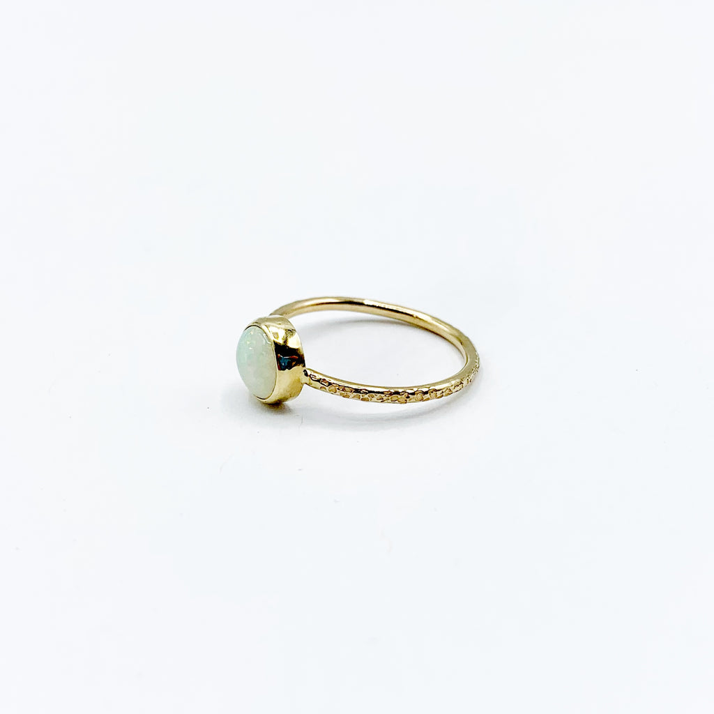 Soft White Opal with Pastel Fire