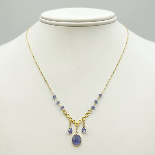 Exotic Purple Tanzanite on a Golden Chain