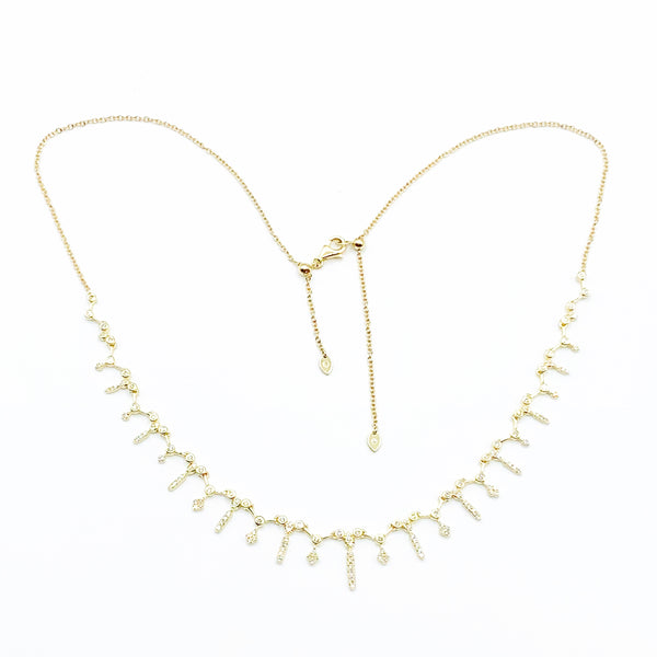 Diamond and Gold Icicle Necklace