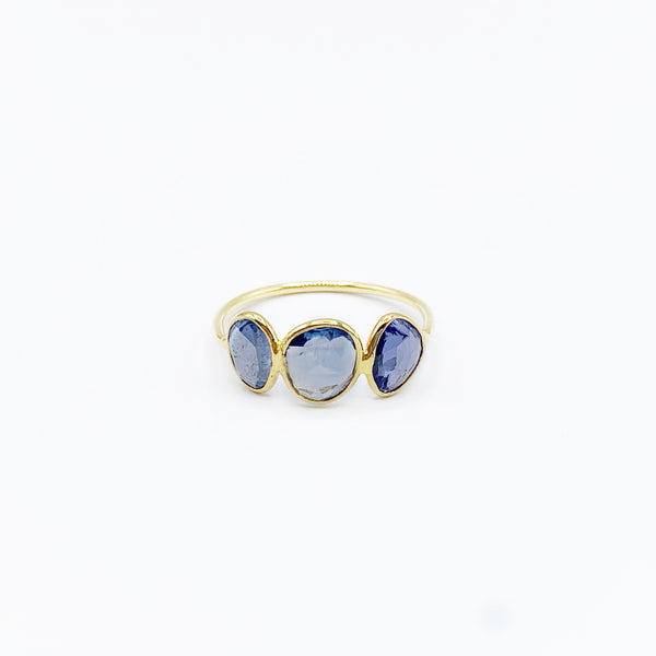 Power of Three Sapphires on Gold