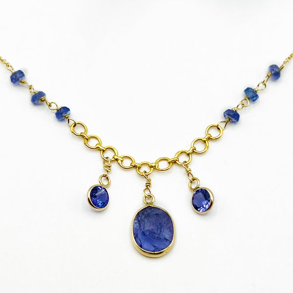 Exotic Purple Tanzanite on a Golden Chain