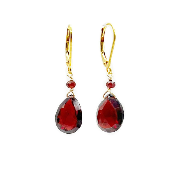 Blood Red Garnets on Gold