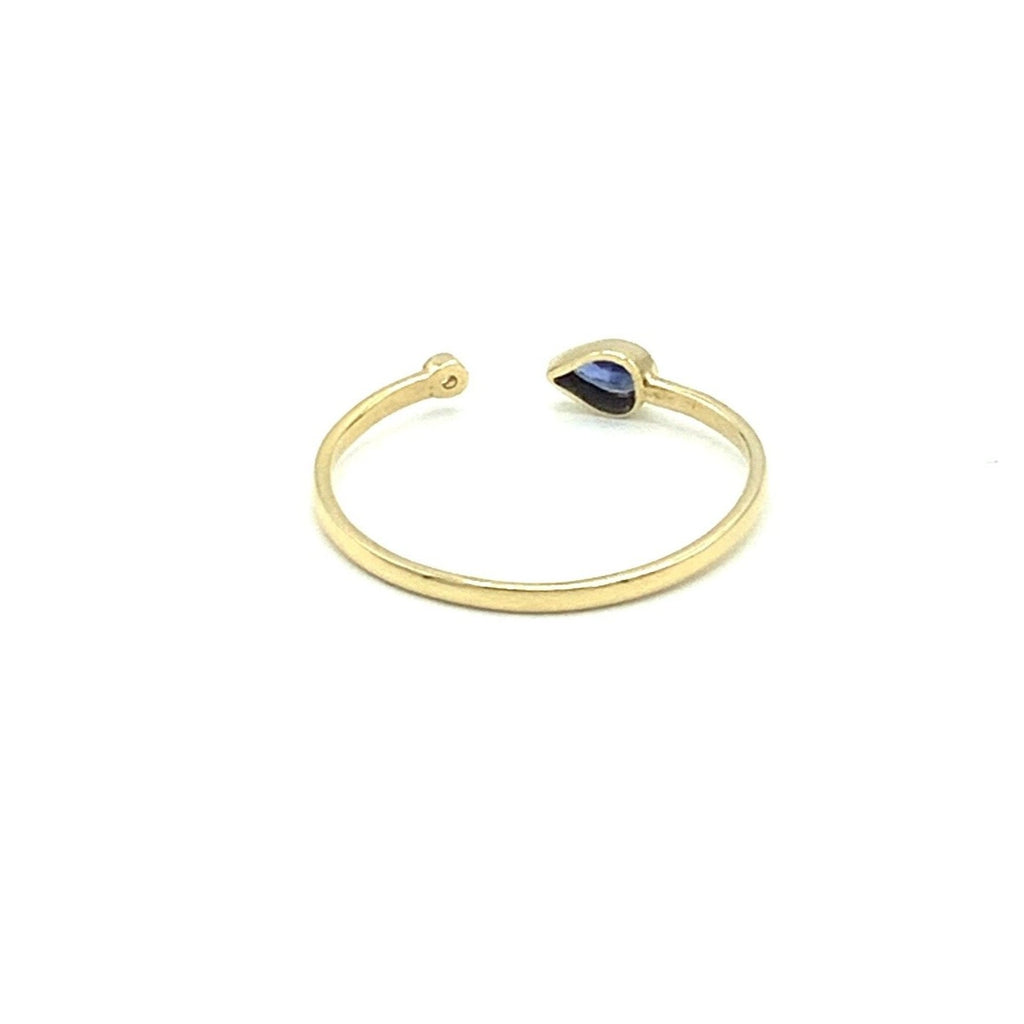 Sapphire Diamond Ring Set In 14 Karat Yellow Gold
