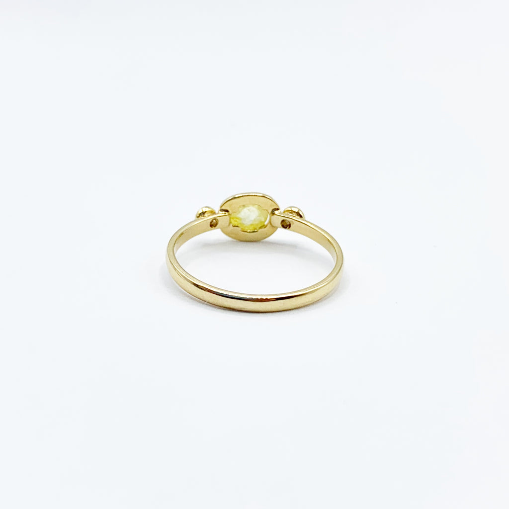 Princess Pink Diamond with Two Teensy Diamonds on Gold