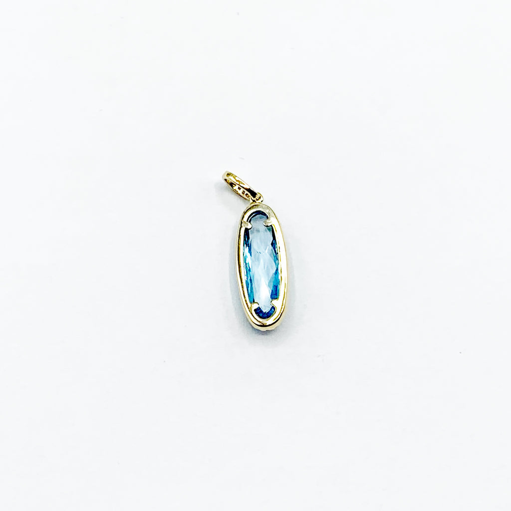 Blue Oval Topaz Surrounded by Teensy Diamonds