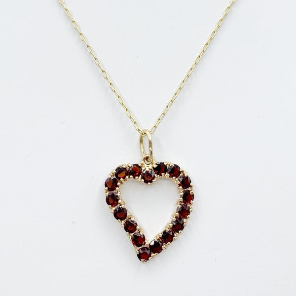 Darling Red Garnet Heart Pendant