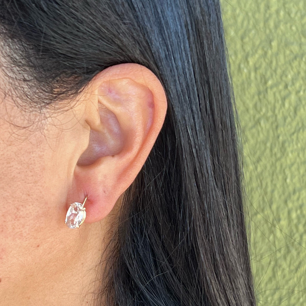 Clear Faceted Kunzite set in Gold