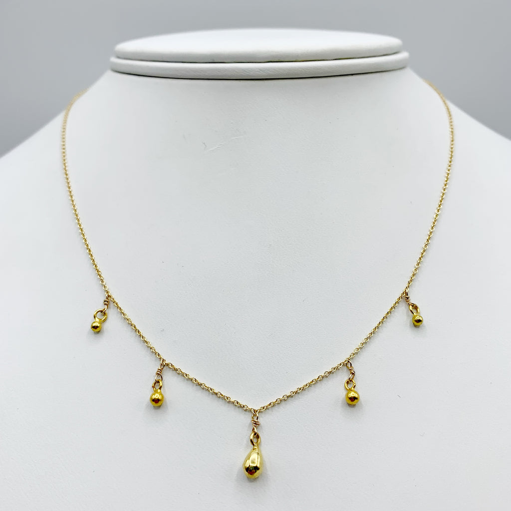 Bright Gold Dewdrops on a Golden Chain
