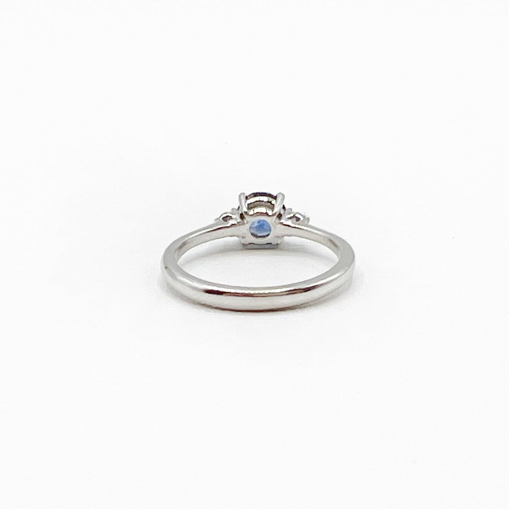 Blue Sapphire with Diamonds set in Icy White Gold