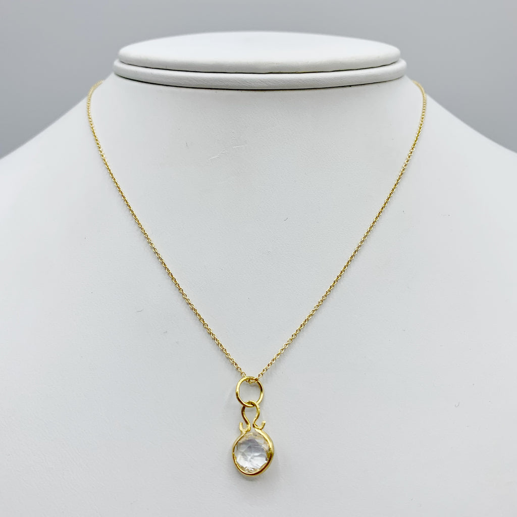 14 Karat Yellow Gold Quartz Pendant