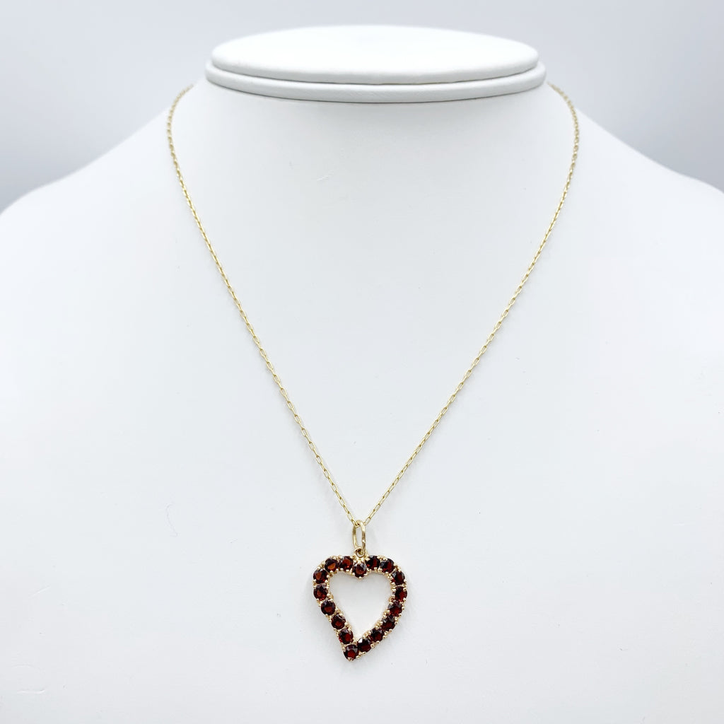 Darling Red Garnet Heart Pendant