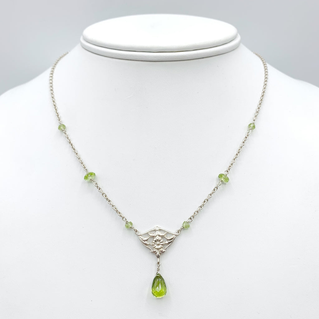 Sterling Silver Peridot Filigree Necklace