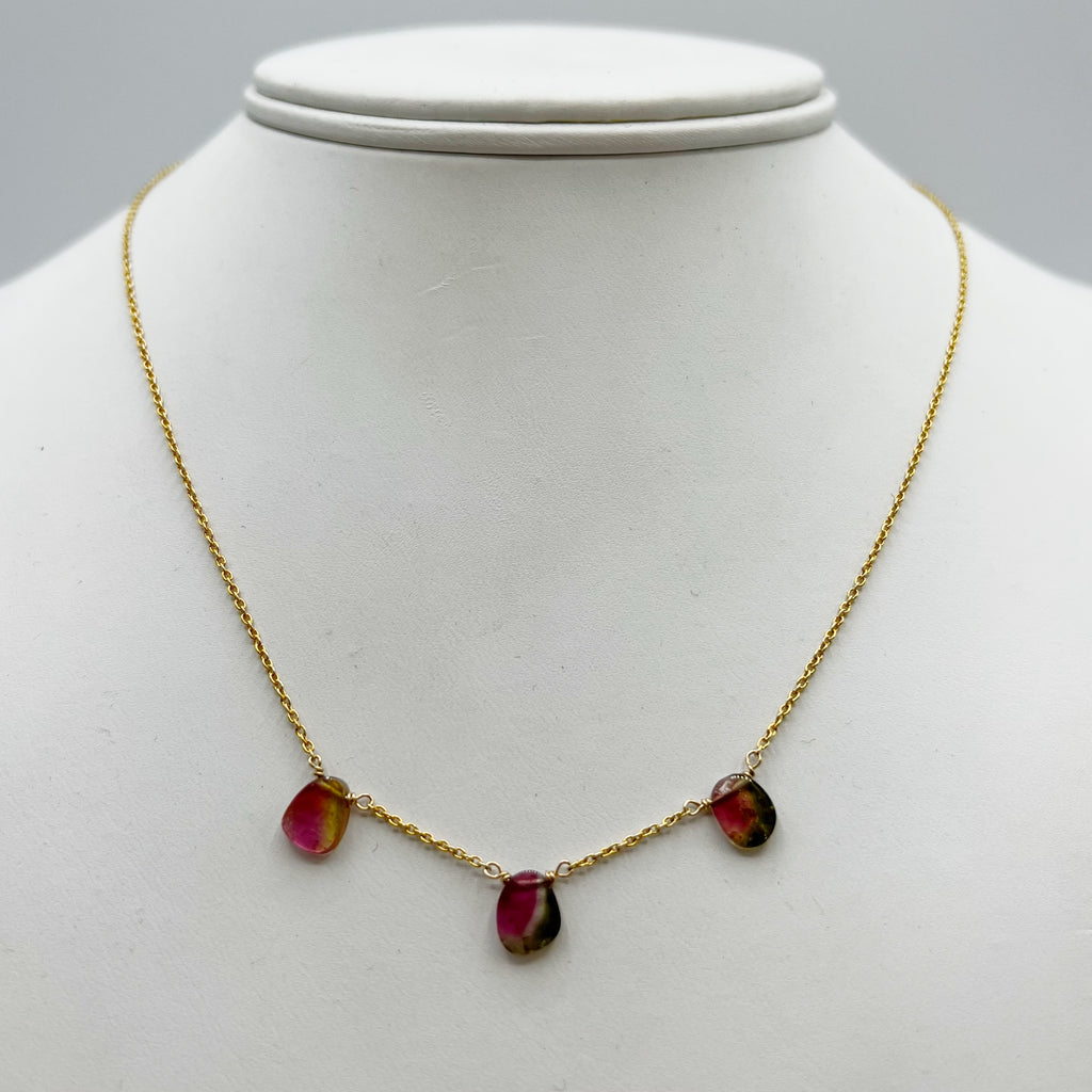 Triple Watermelon Slice Necklace