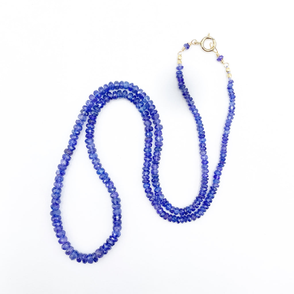 Dazzling Natural Tanzanite Beaded Necklace
