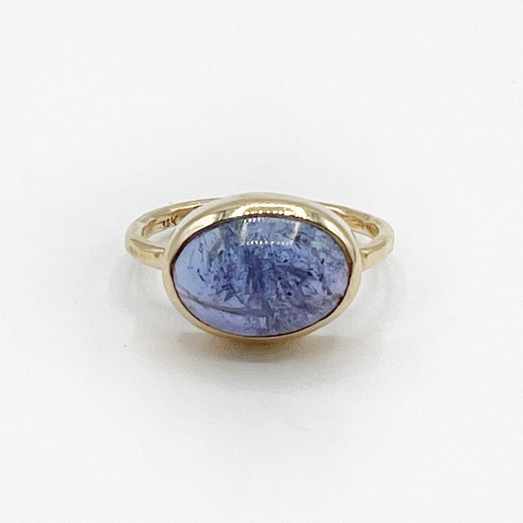Landscape Picture Tanzanite Gem Surrounded by Gold