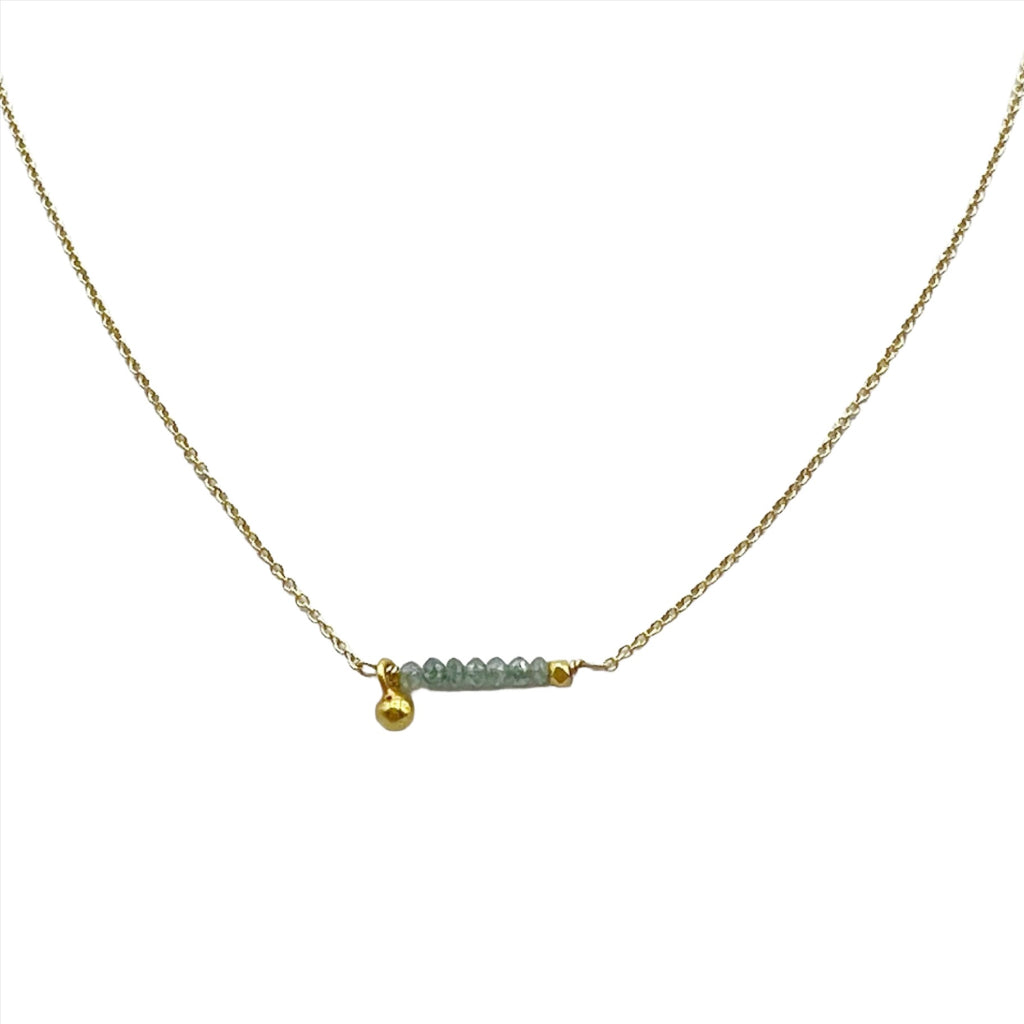 Blue Diamond Bar Necklace